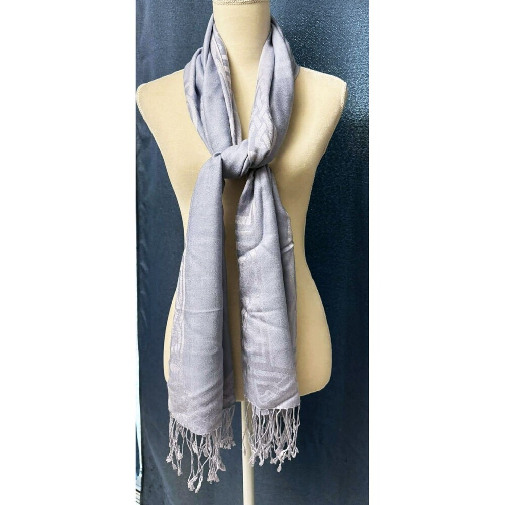 Vintage Y2K Patrick Francis Irish Silk Wool Large Women's Scarf Icy Blue Ireland
